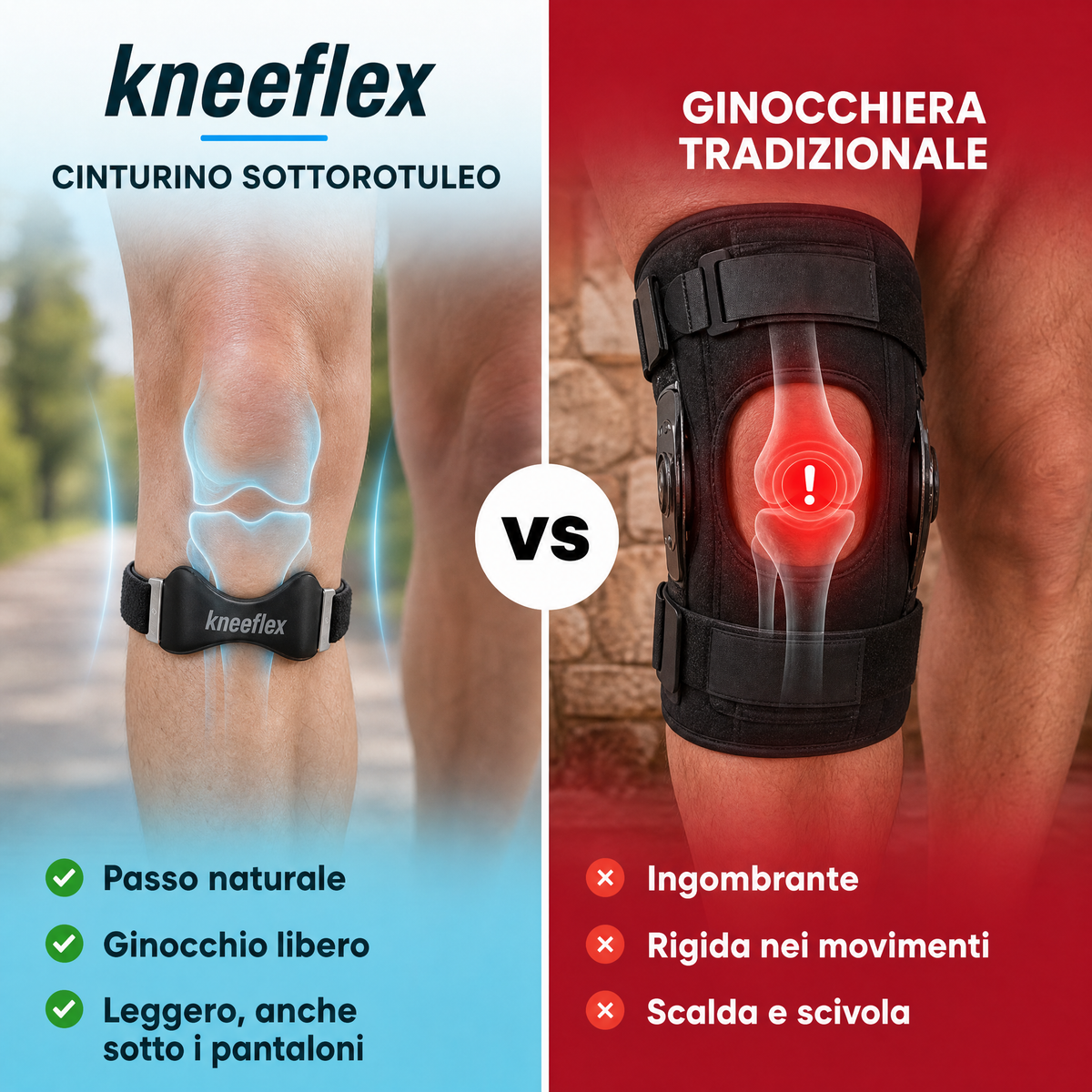 KneeFlex™ | Cinturino sottorotuleo regolabile
